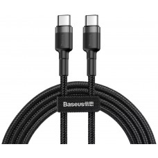 Kabelis USB C - USB C BASEUS CATKLF-HG1 (2.0m, QC3.0, nailoninis, pilkas/juodas)