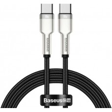 Kabelis USB C - USB C BASEUS CATJK-C01 (1.0m, 100W, duomenų perdavimui ir krovimui, juodas)