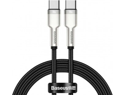 Kabelis USB C - USB C BASEUS CATJK-C01 (1.0m, 100W, duomenų perdavimui ir krovimui, juodas)