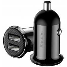 Automobilinis įkroviklis BASEUS CCALLP-01 (Juodas, 30W, 12-24V, 2xUSB, 4.8A)