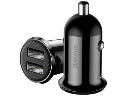 Automobilinis įkroviklis BASEUS CCALLP-01 (Juodas, 30W, 12-24V, 2xUSB, 4.8A)