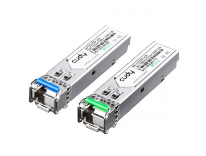 Optinis integruojamas keitiklis SFP Cudy SM100GSB-20AB (1,25Gbps, single mode, LC, 20km, A:1310Tx/1550Rx, B:1550Tx/1310Rx)