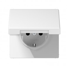 Kištukinis lizdas su įžeminimu ir dangteliu JUNG LS1520KLWW (baltas, 16A/250V)