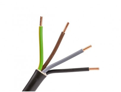 Lietkabelis CYKY 5x1.5 mm2 juodas jėgos kabelis (100 m, monolitinis, 450/750V)