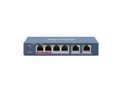 6 prievadų, 4 PoE prievadų komutatorius Hikvision DS-3E0106HP-E