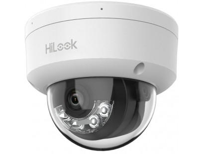 HiLook dome IPC-D180HA-LU F2.8 (balta, 8 MP, 30 m. IR, 30m. LED, Hybrid Light)