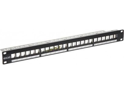 Komutacinė panelė 19" 1U EXCEL 100-095 (24 prievadų, be lizdų)