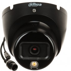 Dahua Dome IPC-HDW1639T-A-IL-0280B-S6-BLACK F2.8 (Juoda, 6MP, ~110°, IR+balta šviesa 30m, IP67)