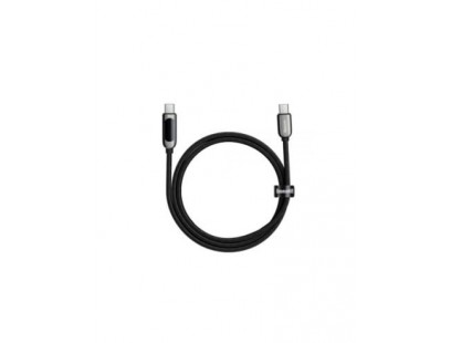 Kabelis USB C - USB C BASEUS CATSK-B01 (1.0m, 100W, su galios indikacija, juodas)