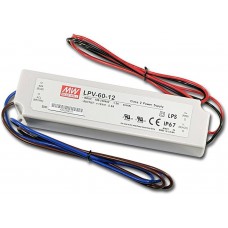 Impulsinis maitinimo šaltinis LED 12V 60W 5A IP67, Mean well, LPV-60-12