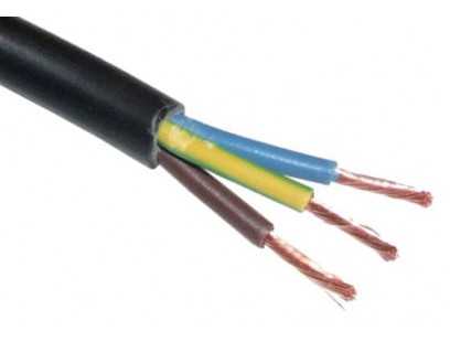 Lietkabelis OMY kabelis 3x1.0mm2 (juodas, 100m)