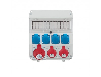 PawBol 18.320-4-S R-BOX LUX-320 plastikinis skydelis 13 mod+ (4x16A/250V 1x32A/5P 2x16A/5P)