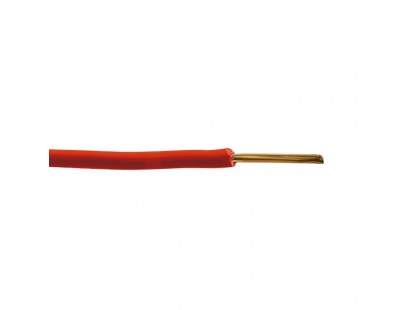 Lietkabelis H07V-U (YDY) 1x1.5 mm2 vienagyslis laidas (monolitinis, raudonas, 1 m)