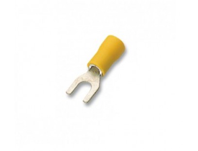 AU presuojama izoliuota šakutė M8 (6 mm², geltona)