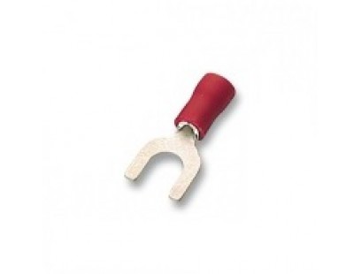 AU presuojama izoliuota šakutė M6 (1,5 mm², raudona)