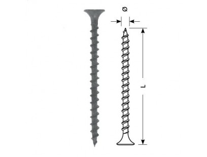 Sraigtas STARFIX gipsas-medis 3.5x35/F (juodas, 200vnt)