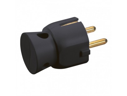 Kištukas Legrand 050178 (juodas, laidas iš šono, 16A, 250V)