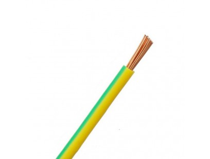 H07V-K (LgY) 1x4 mm2 vienagyslis laidas Lietkabelis (geltonas / žalias, 1 m)